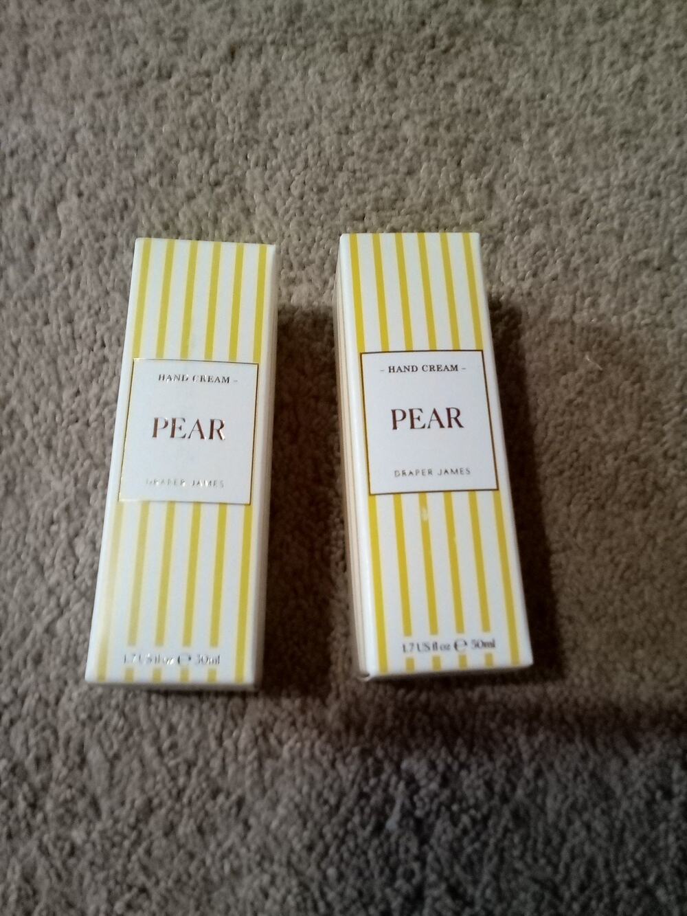 2-pack ― DRAPER JAMES Pear Scented Shea Hand Cream 1.7oz (x2) NEW/Sealed ― #DE57
